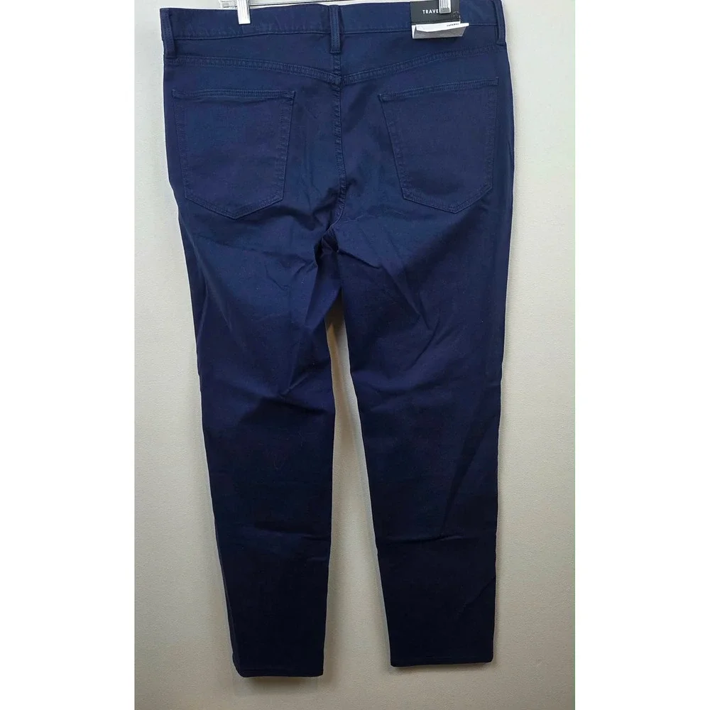 Banana Republic Traveler Pants Mens 36x32 Navy Blue Athletic Tapered Fit Chino
